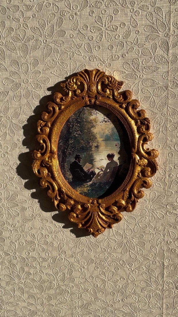 Parlak Altın Renkli Süslemeli Vintage Çerçeve - Görsel 3