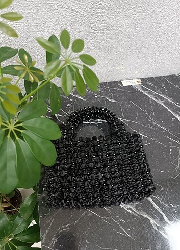  Beden siyah Renk İnci çanta 