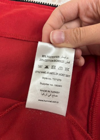 s Beden Hummel Kırmızı Fermuarlı Unisex Ceket