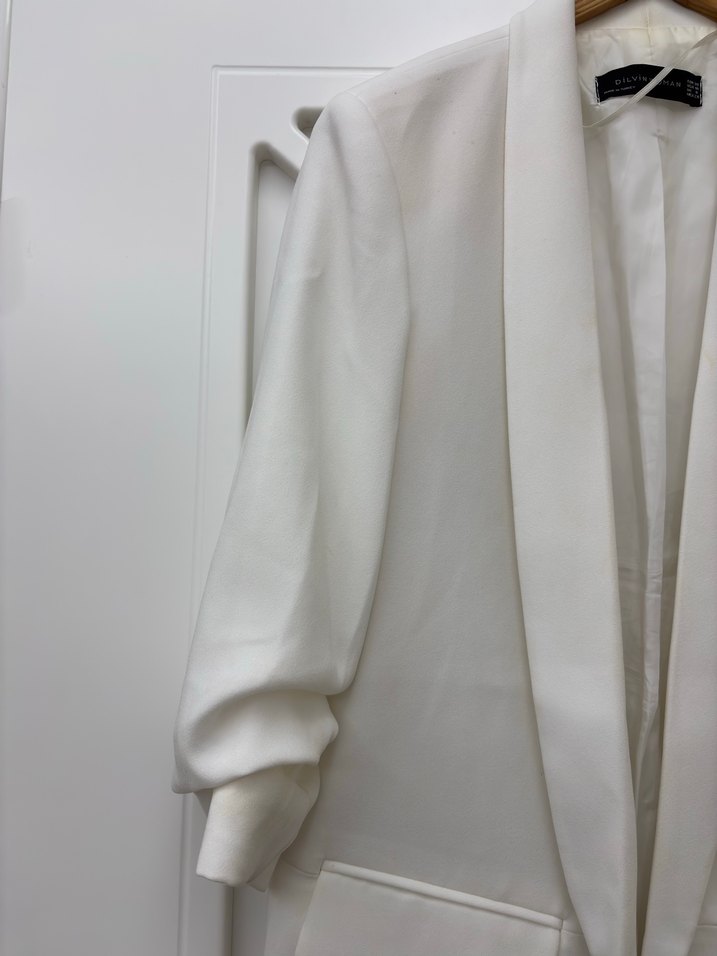 Dilvin Kadın Beyaz Blazer Ceket - Görsel 4
