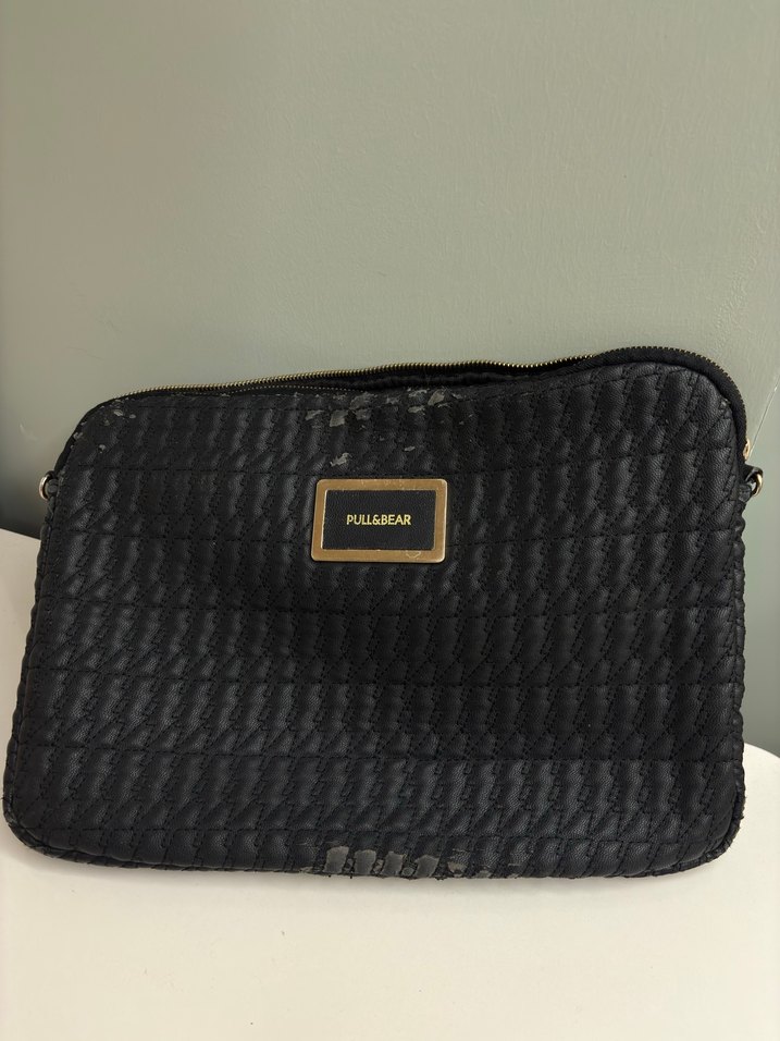 Pull&Bear Deri Siyah Laptop Çantası - Görsel 3