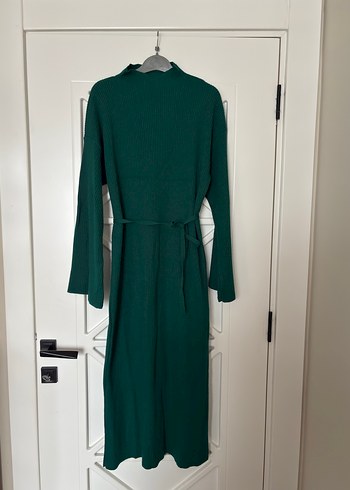 Kadın Zümrüt Yeşili Uzun Triko Elbise - Görsel 2