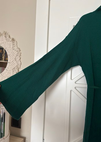 Kadın Zümrüt Yeşili Uzun Triko Elbise - Görsel 4