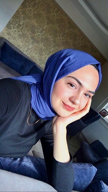 Qef Lacivert Pamuk şal