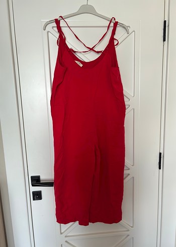 Kırmızı Saten Askılı  Tulum - Görsel 5