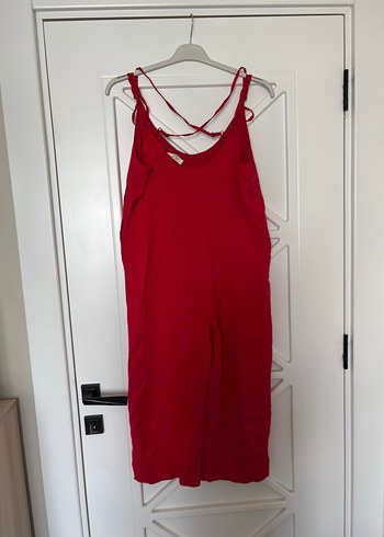 Kırmızı Saten Askılı  Tulum - Görsel 7