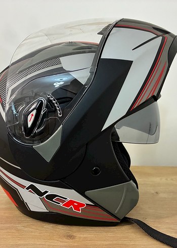 Gri Baskılı Rock Punk motosiklet kaskı - Görsel 2