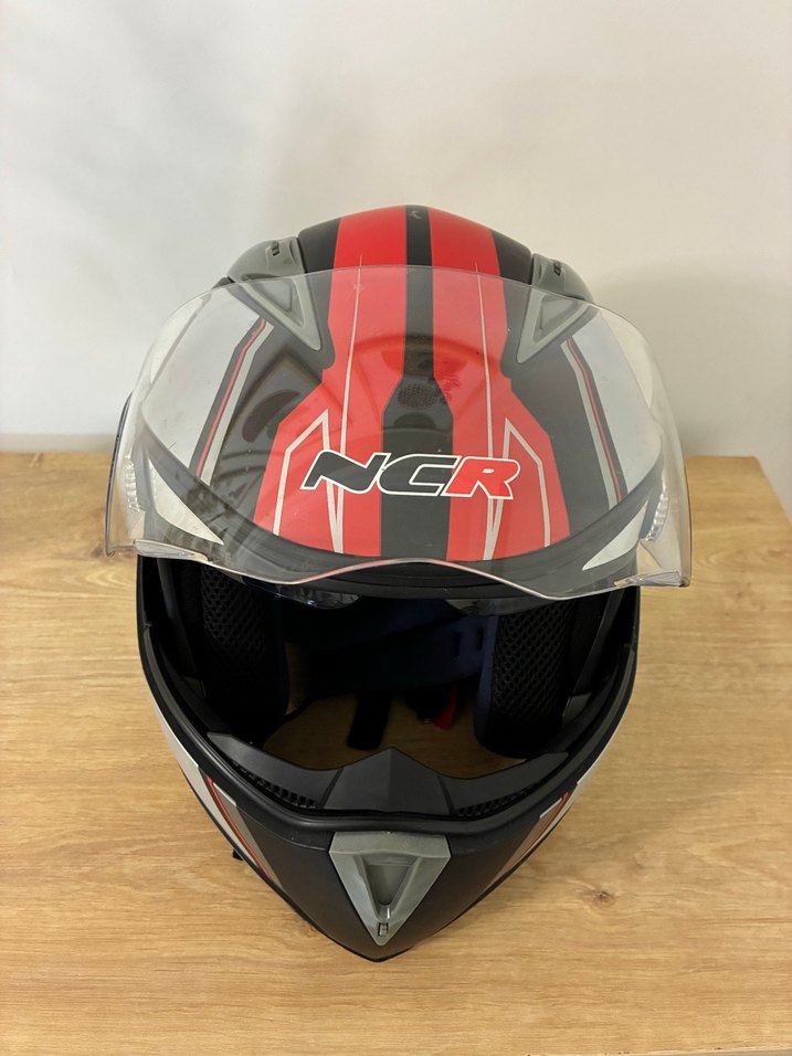 Gri Baskılı Rock Punk motosiklet kaskı - Görsel 4