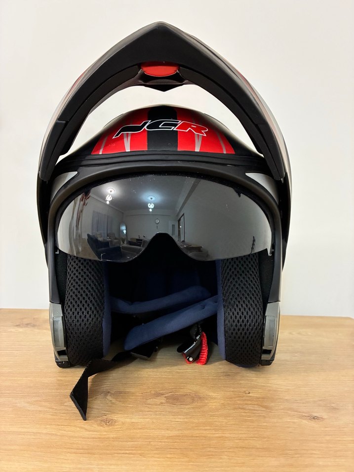 Gri Baskılı Rock Punk motosiklet kaskı - Görsel 3