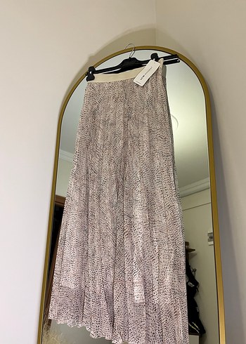 Bej nokta Desenli Pilili Uzun Etek - Görsel 4