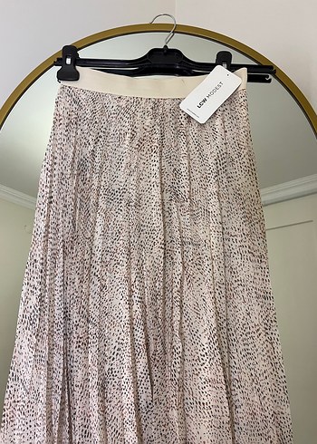 Bej nokta Desenli Pilili Uzun Etek - Görsel 2