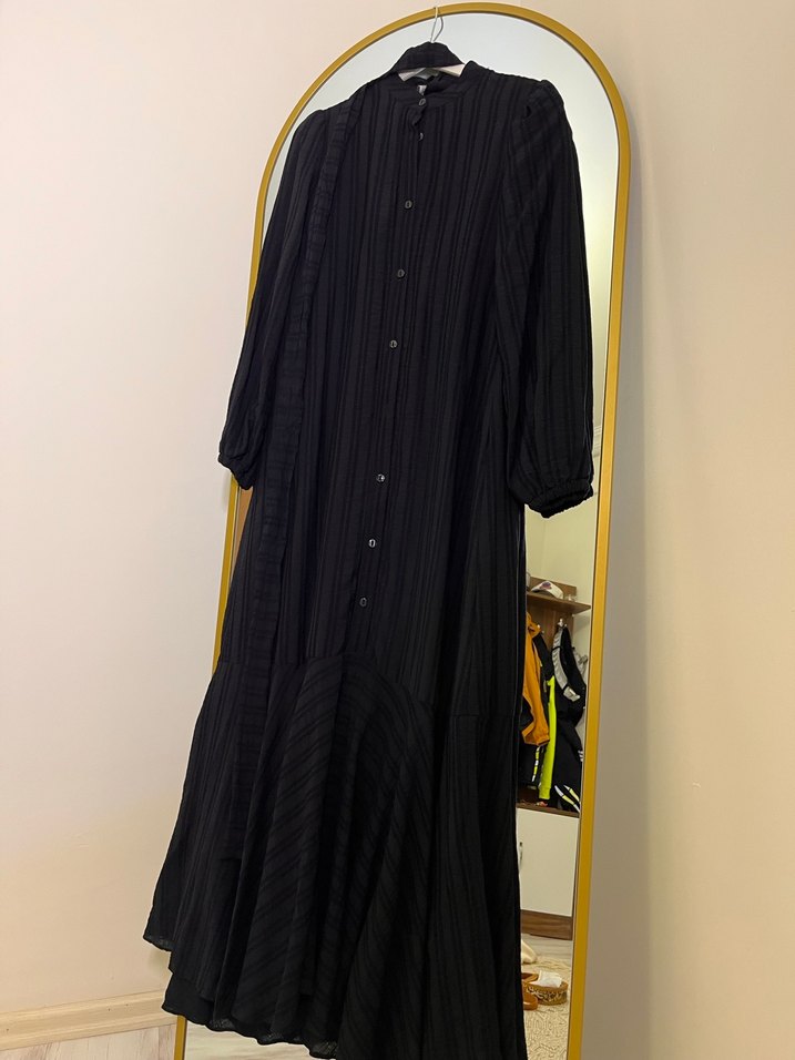 Siyah balık model  Uzun Kadın Elbise - Görsel 4