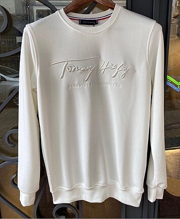 Sıfır Tommy Hilfiger etiketli orjinal 3iplik erkek sweatshirt
