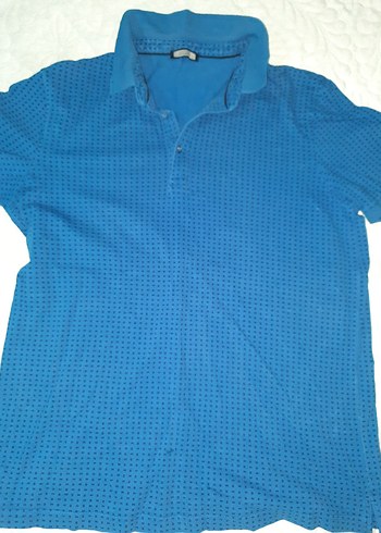 Diğer Hatemoğlu Mavi Düğmeli Kısa Kollu Polo Tişört