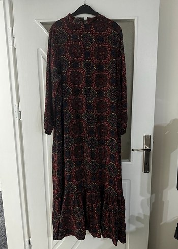 Bordo Bohem Uzun Elbise - Görsel 2