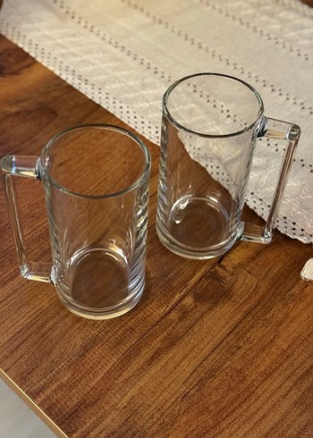 Şeffaf Cam Kulplu İkili Bardak Seti - Görsel 2