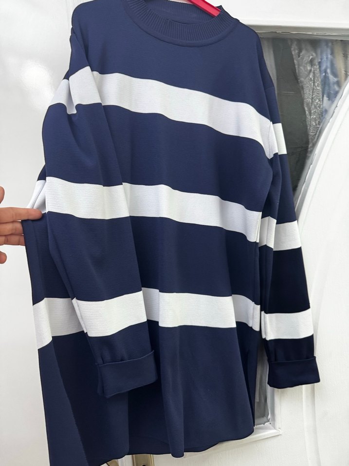 Lacivert kazak tunik - Görsel 2