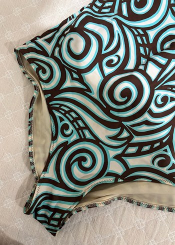 Dantel Detaylı Bohem Desenli Kadın Mayo - Görsel 3