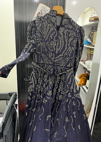 Lacivert taşlı abiye - Görsel 4