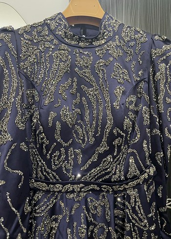 Lacivert taşlı abiye - Görsel 5