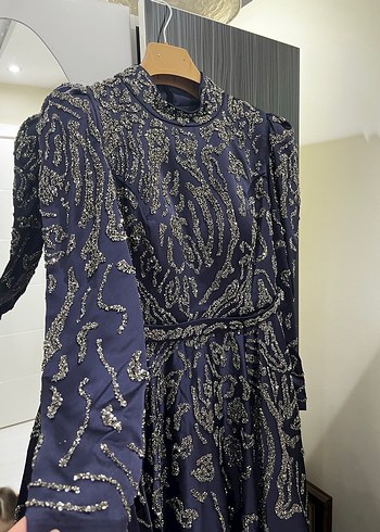 Lacivert taşlı abiye - Görsel 3