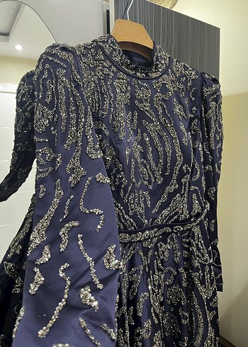 Lacivert taşlı abiye - Görsel 6
