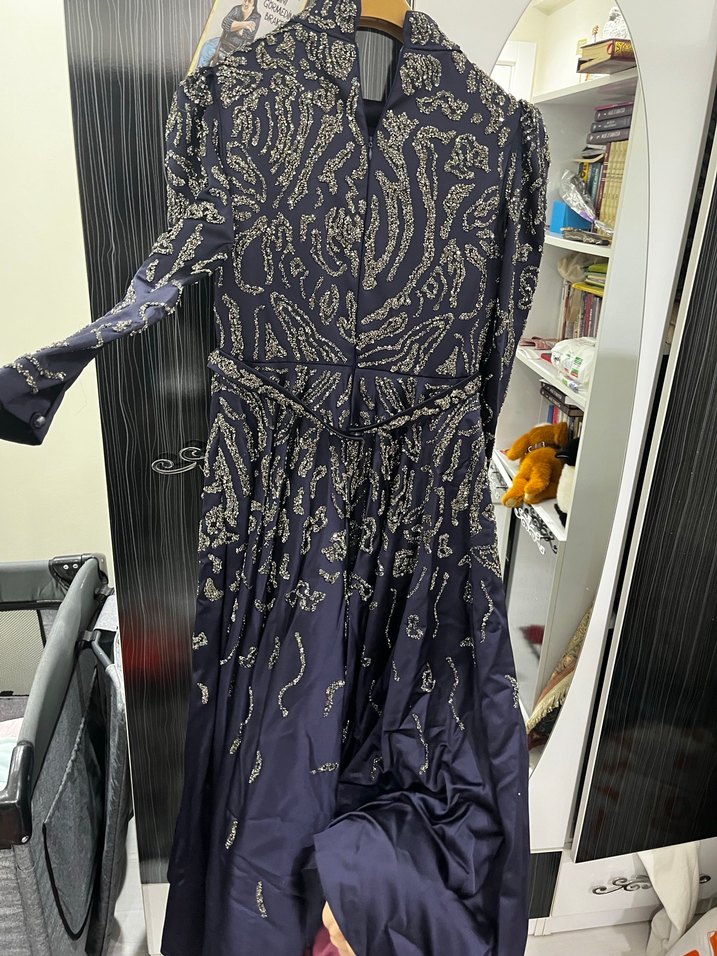 Lacivert taşlı abiye - Görsel 2