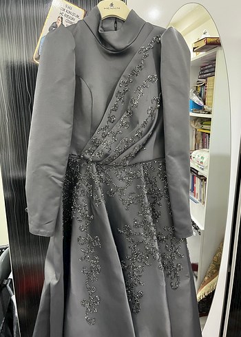 Gri taşlı abiye - Görsel 2