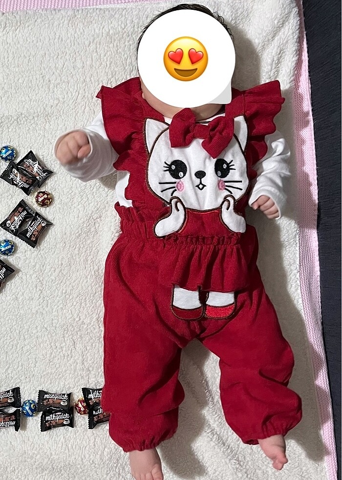 Kedili tulum koyu kırmızı - Görsel 2