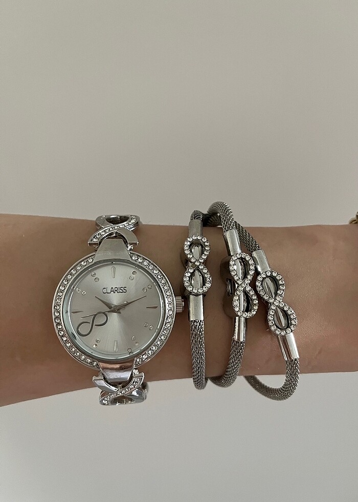 Gümüş renk saat - Görsel 3