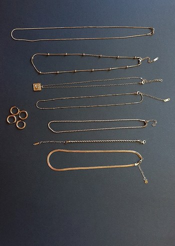 çelik gold kokye, bileklik, küpe