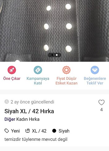 xl Beden çeşitli Renk 4 adet 