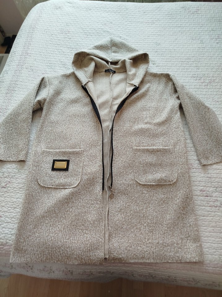 Bej Fermuarlı bayan Polar Sweatshirt - Görsel 3