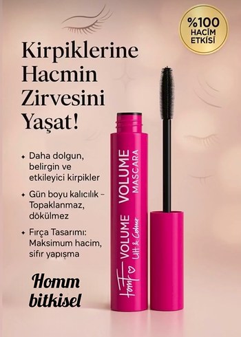 Homm Bitkisel Long Lash Maskara - Parlak Haki - Görsel 2