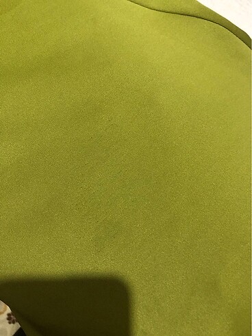 m Beden Yağ yeşili scuba kumaş tunik