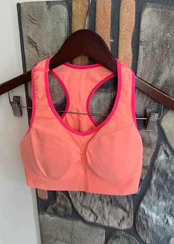 m Beden Pembe Spor Sütyeni Mini Kesim