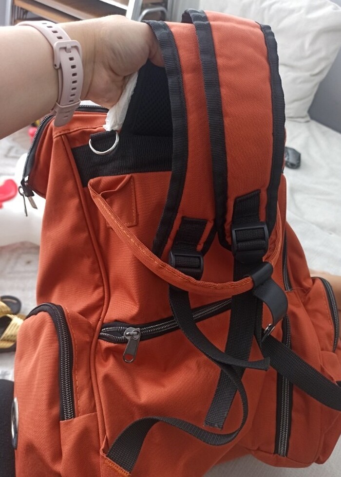 Anne Bebek bakım çantası  kiremit rengi - Görsel 3