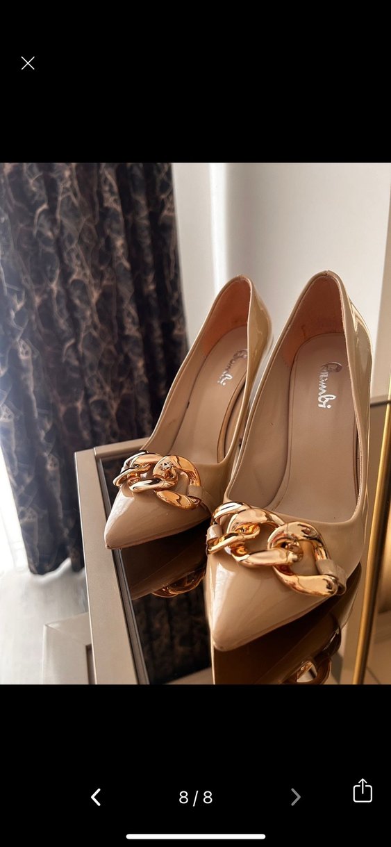 Bir kere giydim hiç bir soBej Rugan Stiletto Tokalı Kadın Topuk - Görsel 2