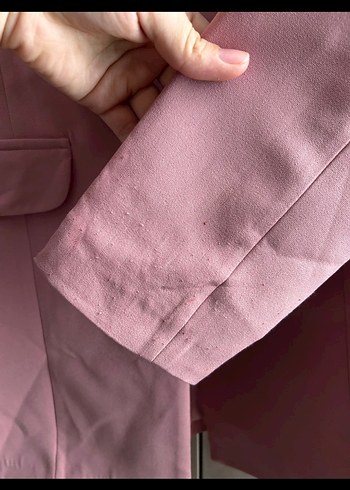 Pembe Düğmeli Kadın Ofis Blazeri - Görsel 3