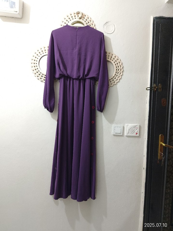 Diger Mor Uzun Kollu Bohem Elbise - Görsel 4