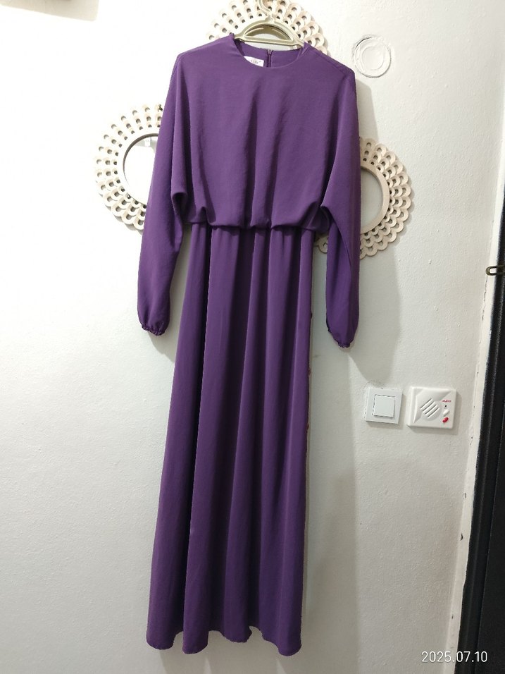 Diger Mor Uzun Kollu Bohem Elbise - Görsel 2