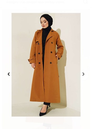 Kadın Camel  Uzun Trençkot - Görsel 3
