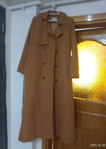 Kadın Camel  Uzun Trençkot - Görsel 6