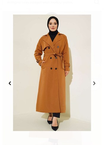Kadın Camel  Uzun Trençkot - Görsel 2