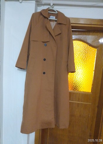 Kadın Camel  Uzun Trençkot - Görsel 5