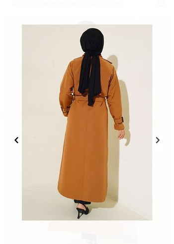 Kadın Camel  Uzun Trençkot - Görsel 4