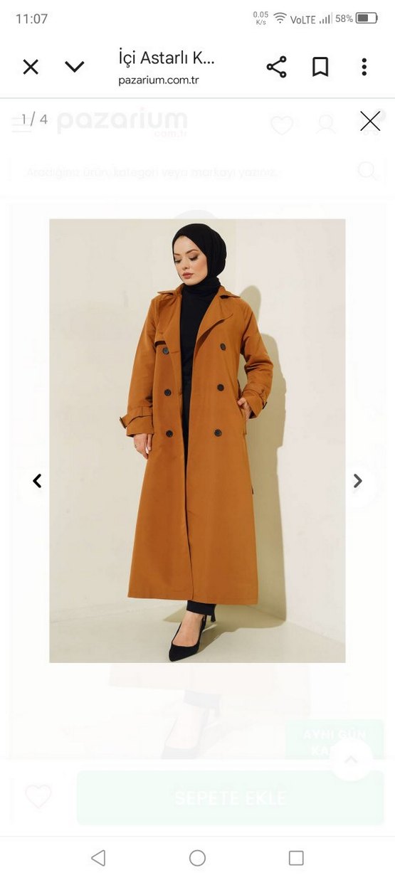 Kadın Camel  Uzun Trençkot - Görsel 3