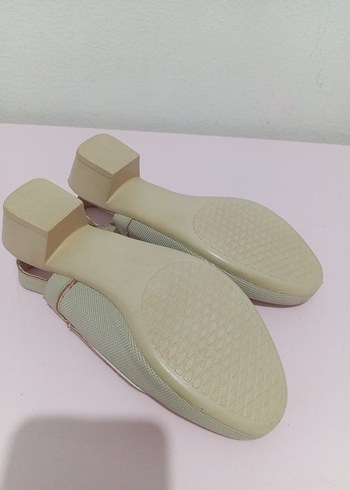 Bej Desenli Tokalı Kadın Topuklu Ayakkabı - Görsel 4