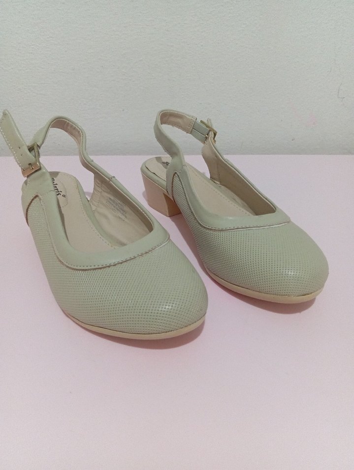 Bej Desenli Tokalı Kadın Topuklu Ayakkabı - Görsel 2