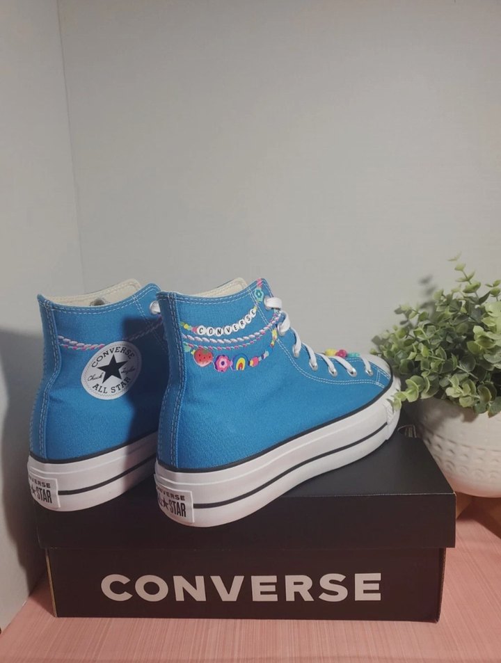 Converse Mavi Denim Platform Topuklu Spor Ayakkabı - Görsel 3